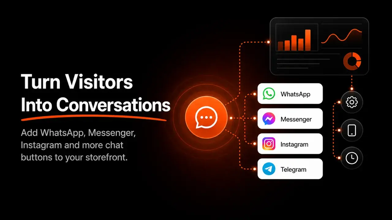 Chat Buttons: Add chat buttons for WhatsApp, Instagram, Messenger, and more