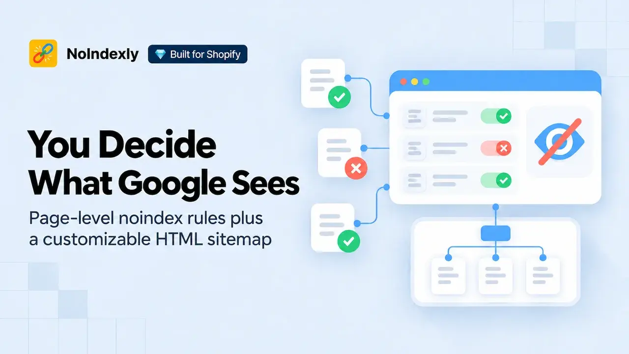 NoIndexly: NoIndex controls and HTML sitemap for a store