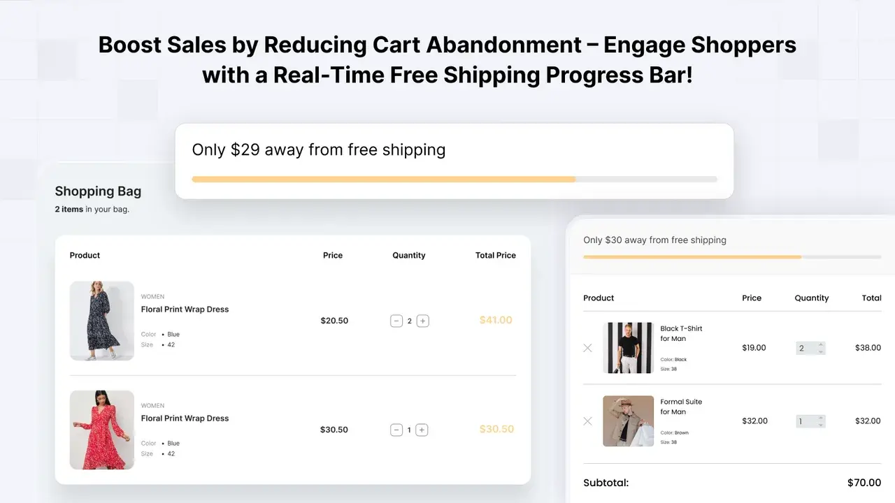 Free Shipping Bar: Real Time Progress Bar