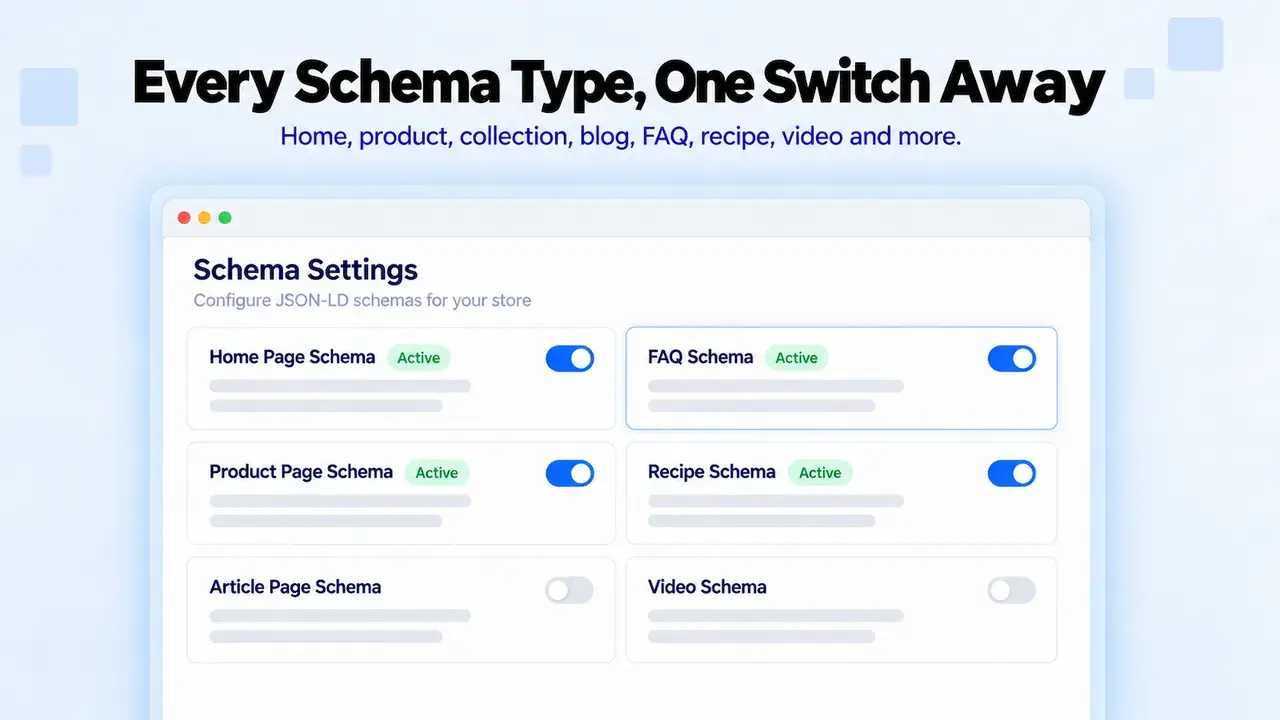 JSON-LD Schema & AI SEO: Every Schema Type, One switch away