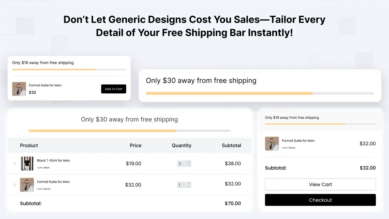 Free Shipping Bar: Instant Free Shipping Bar
