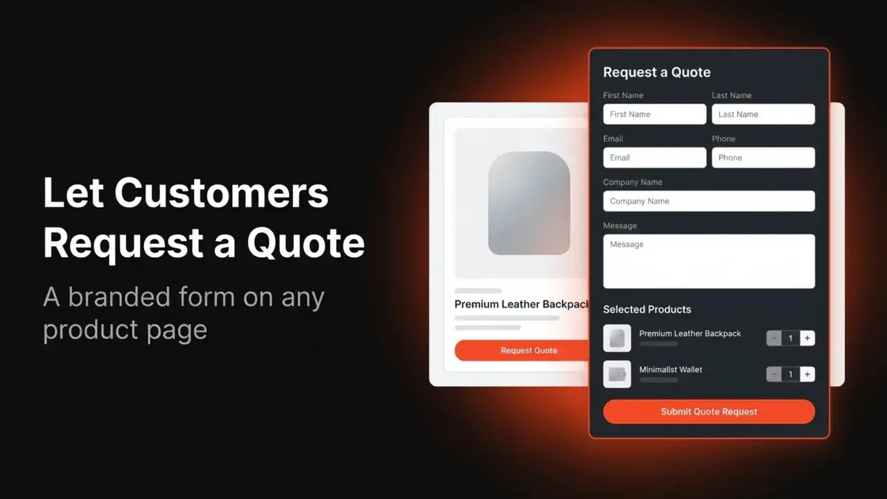Request Quote: Quote request form on a product page