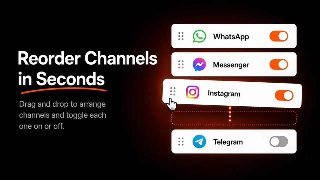 Chat Buttons: Reorder chat channels and toggle each one on or off
