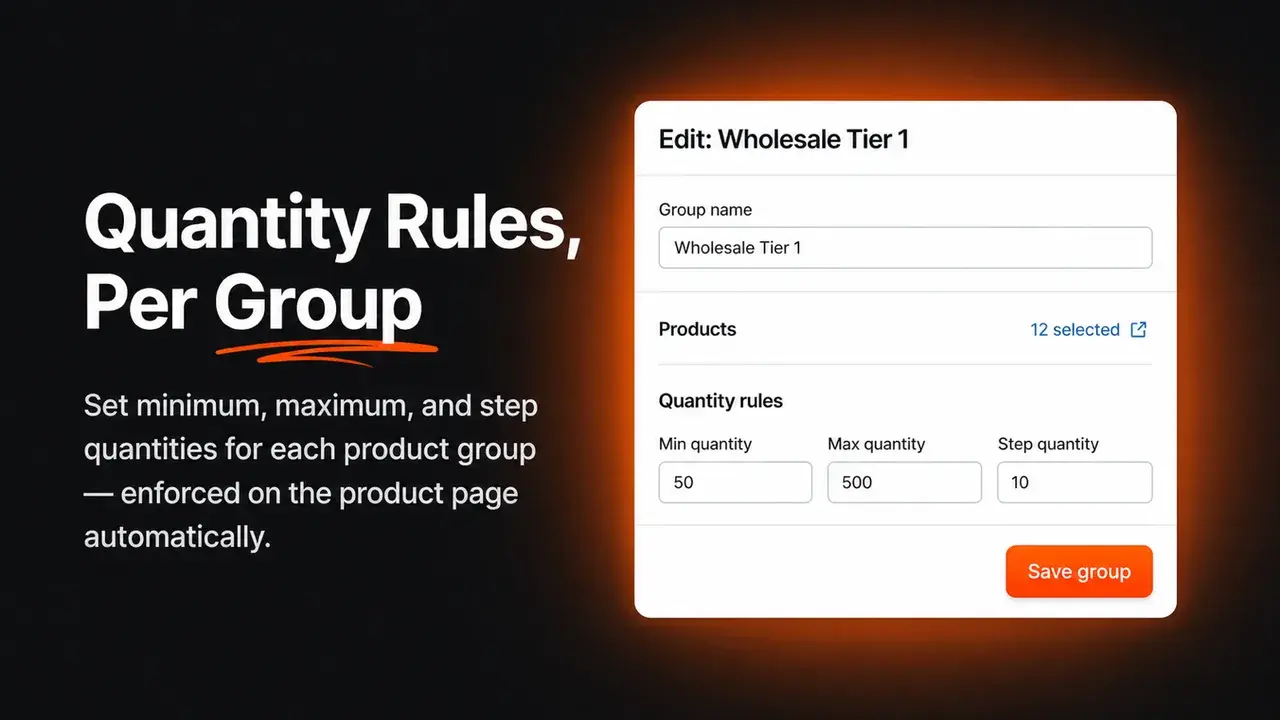 OrderPad: Wholesale quantity rules
