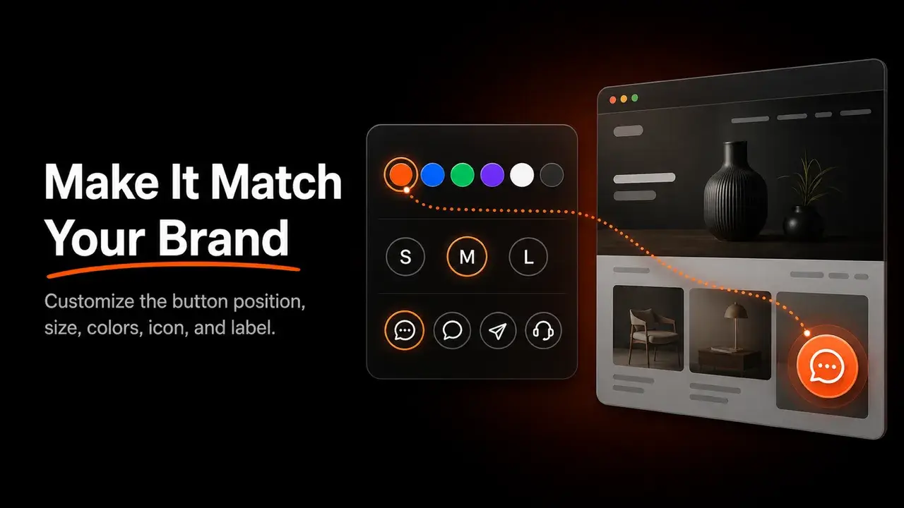 Chat Buttons: Customize chat button colors, size, icon, and label