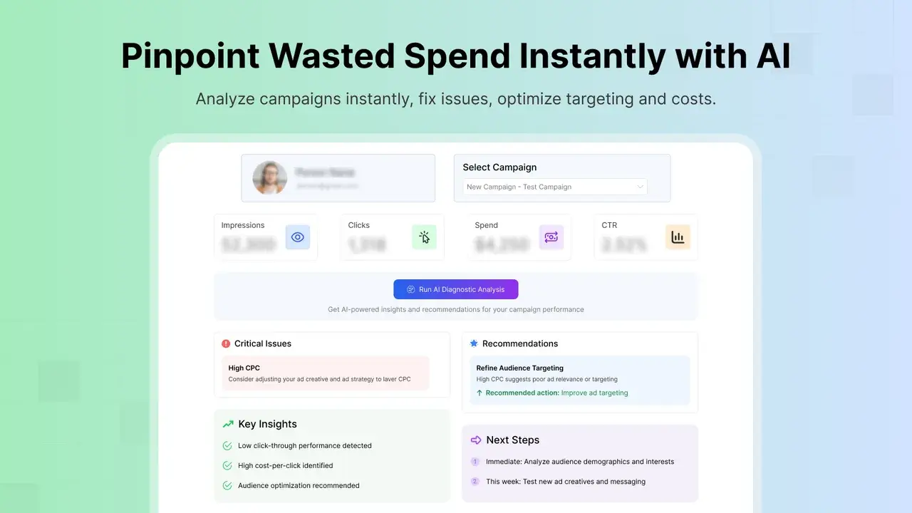 AdTrack: Pinpoint Wasted Spend Instantly with AI