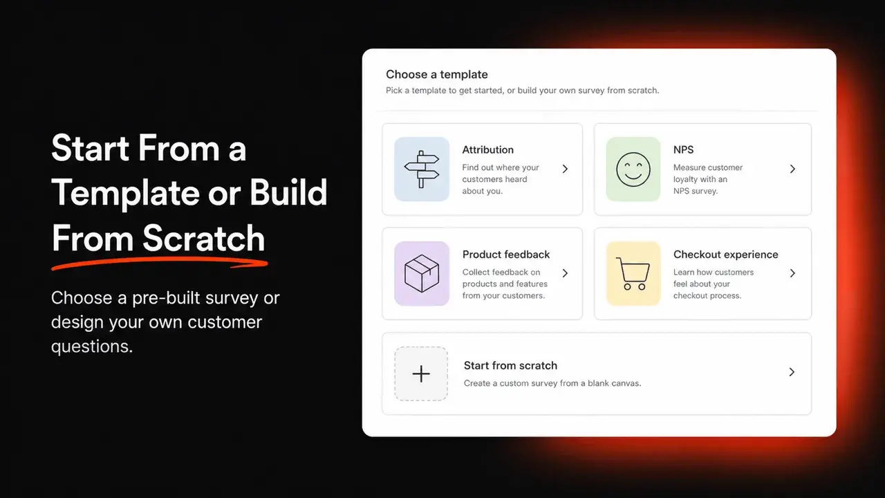 Purchase Surveys: Start from a template 