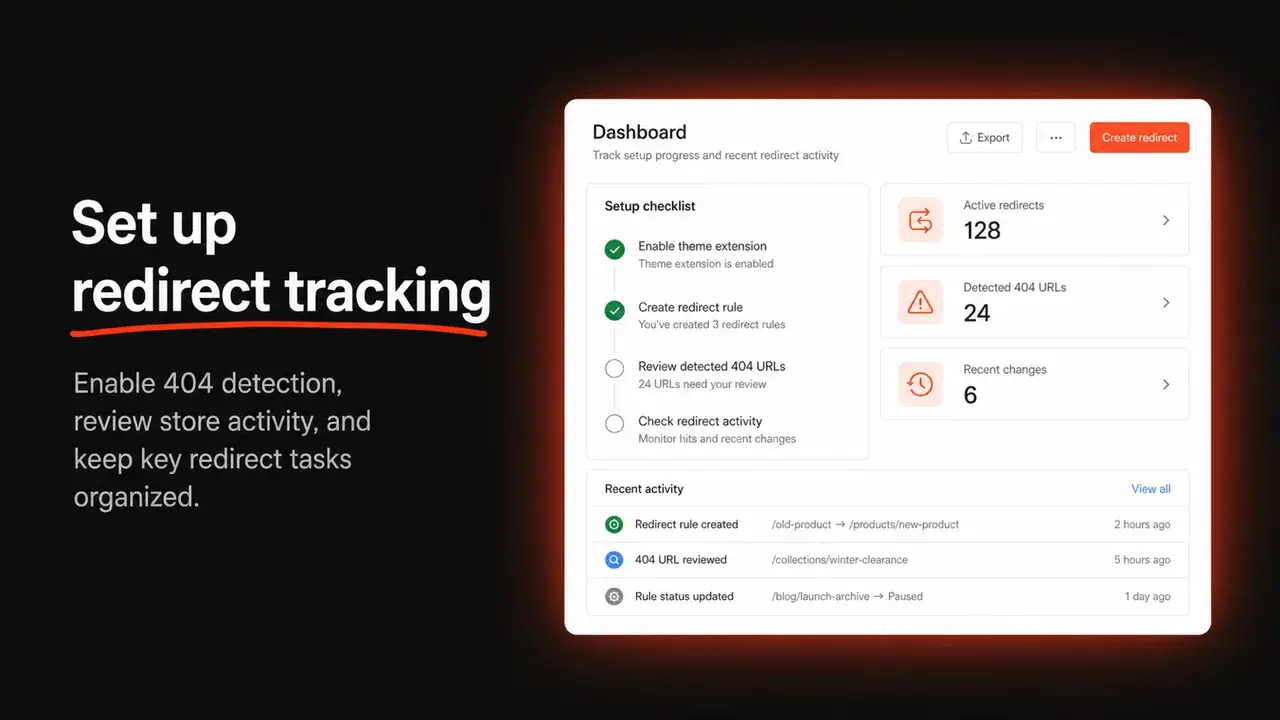Redirect Manager: set up redirect tracking
