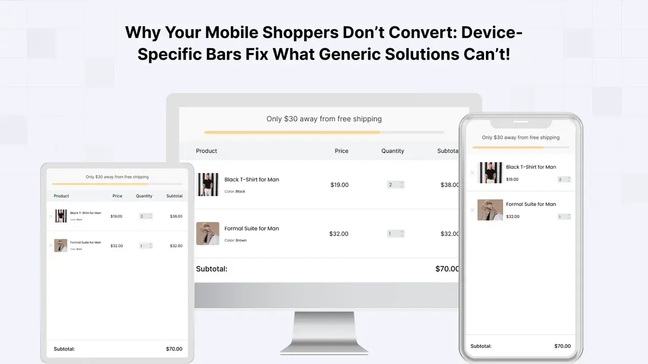 Free Shipping Bar: Device-Specific Bars