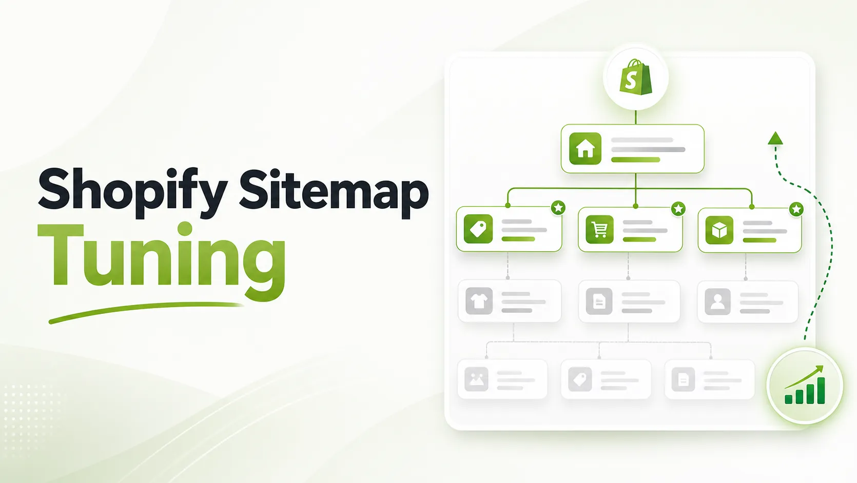 Practical Shopify sitemap tuning featured image showing prioritized high-value URLs, sitemap hierarchy, and crawl optimization for better indexing